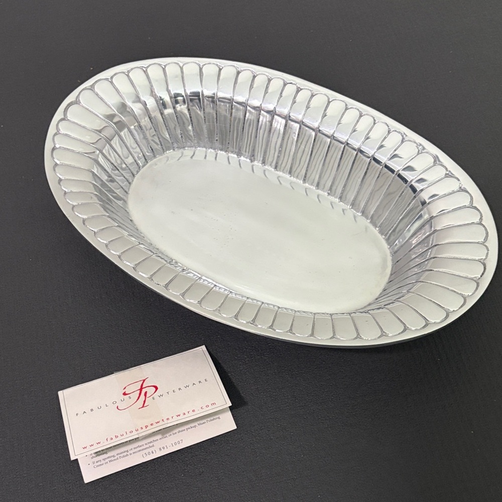 Oval Silver Serving Bowl